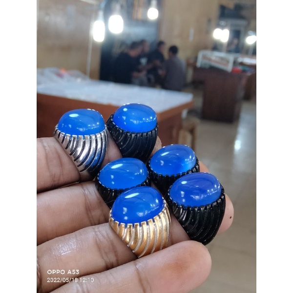 batu cincin akik anggur biru langit
