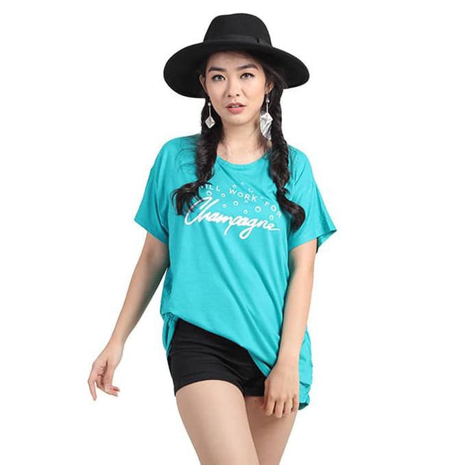 KUALITAS BAGUS LEMONE - BAJU DRESS KAOS WANITA PREMIUM 177SS601233 BIRU TOSCA CEPETAN..