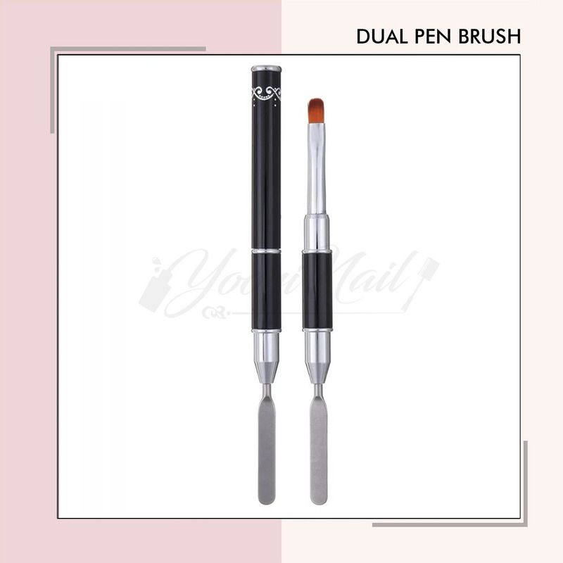 Polygel dual pen 2in1 brush poly gel nail art extension kuku kuas 2 in 1 exten nails