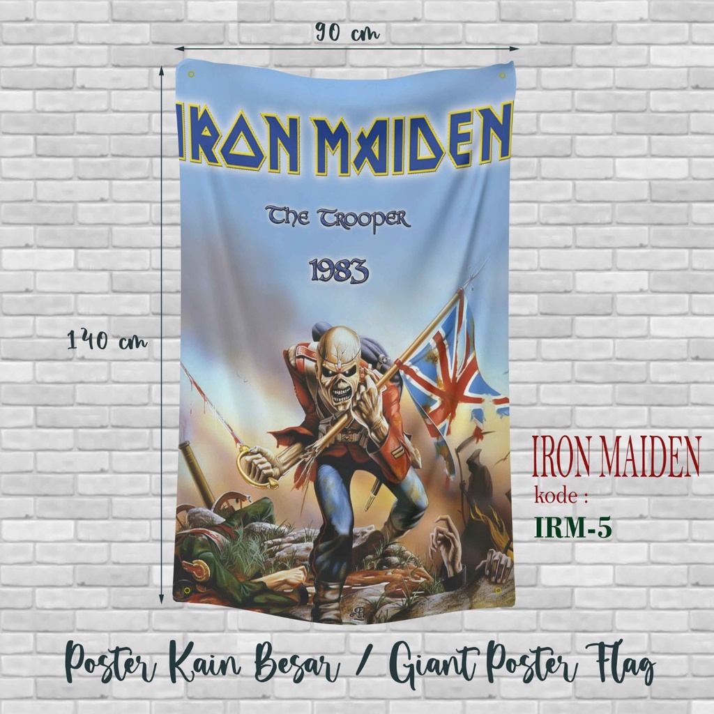 poster kain iron maiden - flag poster iron maiden - giant poster - hiasan dinding iron maiden