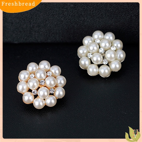 [ TERLARIS]Flower Rhinestone Imitation Pearl Brooch Pin DIY Bridal Wedding Bouquet Decor