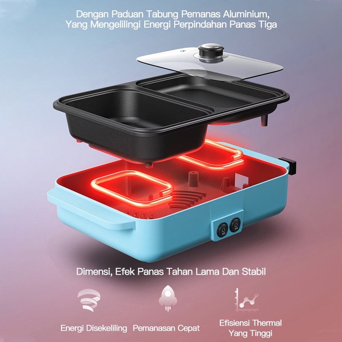 Shabu Panggang dalam satu Unit Steambot &amp; Grill Pan Super hotpot