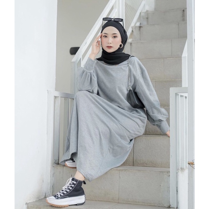 SAVINA DRESS - LONG DRESS PUFF - GAMIS PLAIN  F5