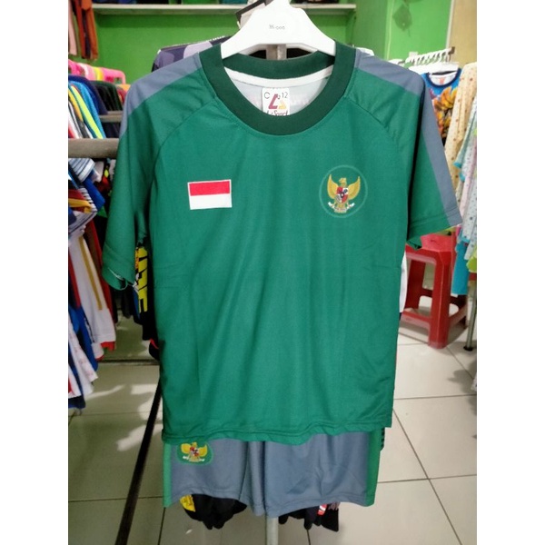 JERSEY KIDS TIMNAS INDONESIA TRAINING 2022 HIJAU TRAINING SETELAN ANAK PRINTING LOKAL