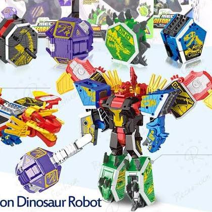 ✦ Mainan Anak Rubik Cube Robot Karakter Dinosaurus Transformer ❃