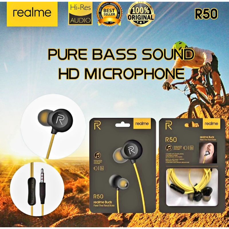 Headset Earphone Realme R24/ R31/ R34/ R42 / R50 Stereo High Defintion