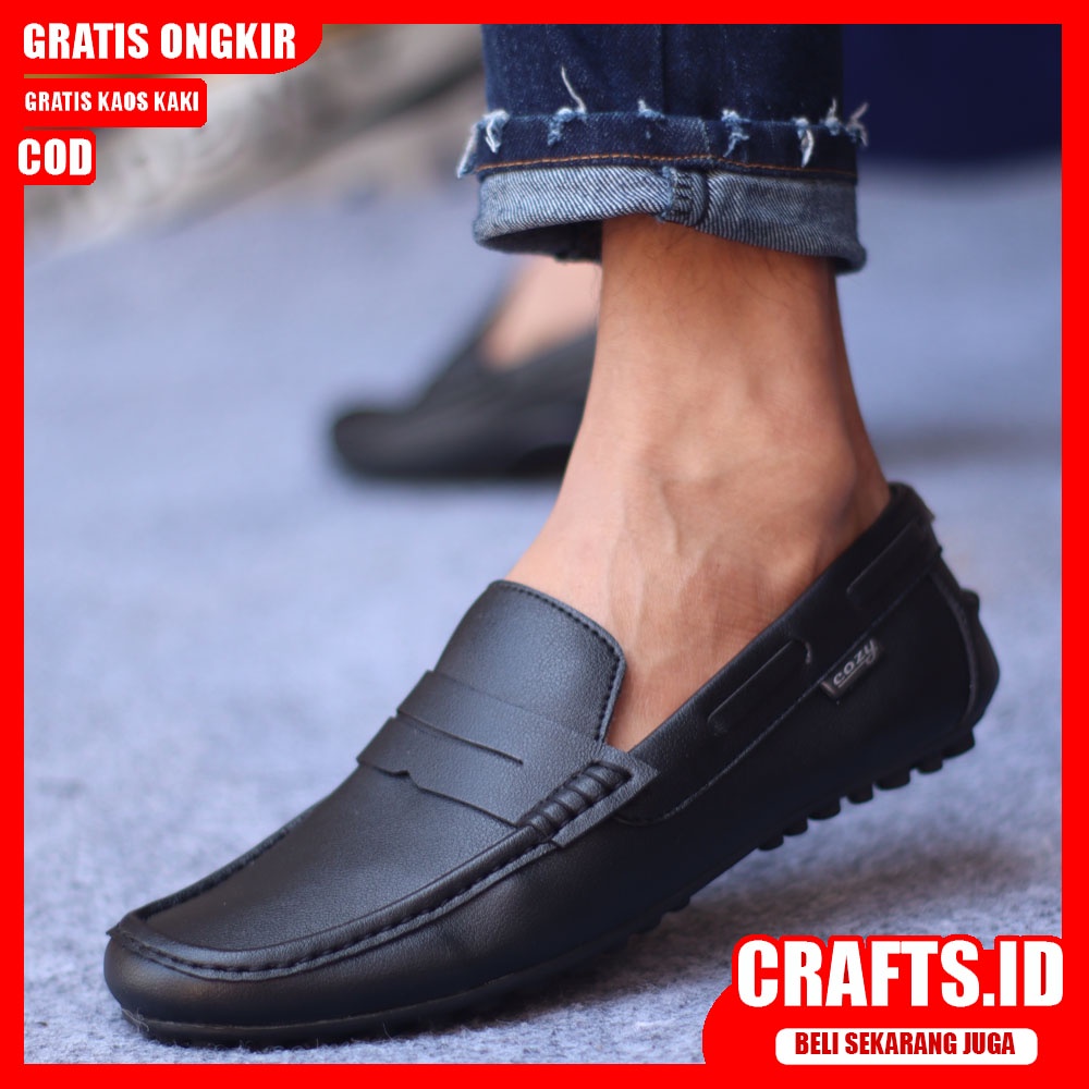 CRAFTS X VERONA Sepatu Formal Pria Kulit Sytetic Kerja Pantofel Cowok Casual Pria