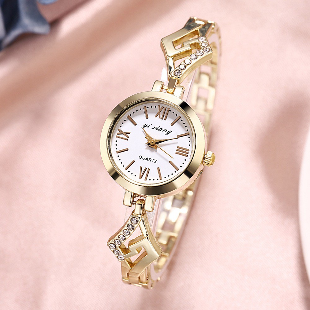 JAM TANGAN WANITA JAM034G1 PESTA MEWAH ORIGINAL IMPORT KOREA MURAH GOLD EMAS VASCA DIAMOND BRANDED