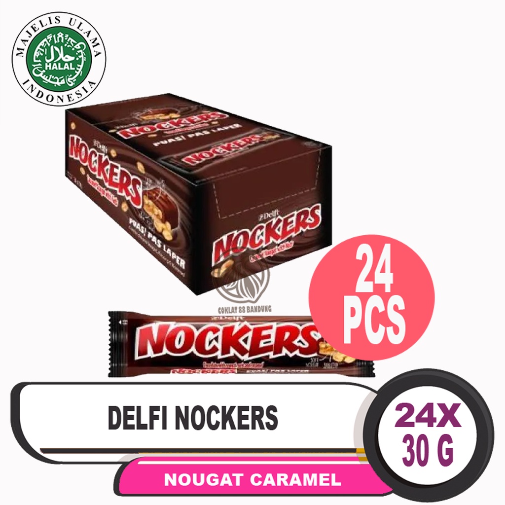 

DELFI NOCKERS 30 GR/GRAM X 24 PCS/BOX, COKLAT DELFI NOUGAT CARAMEL KACANG 30GR ISI 24PC