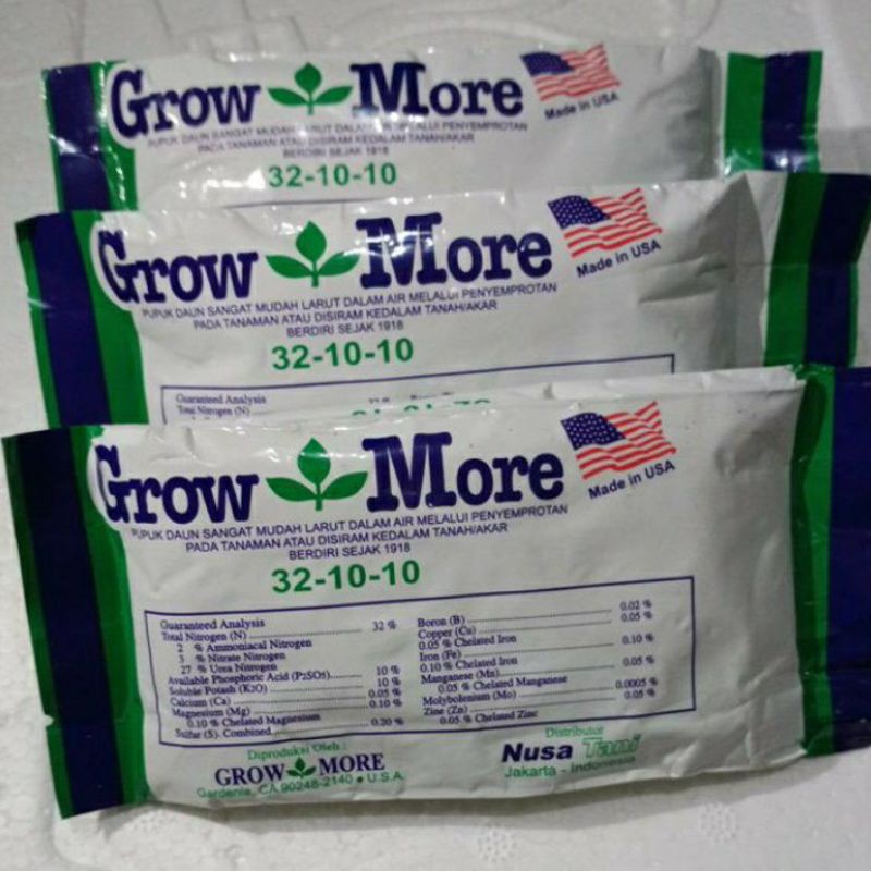 Pupuk NPK untuk Aglonema GrowMore 32-10-10 Isi 100 gram Penyubur Daun