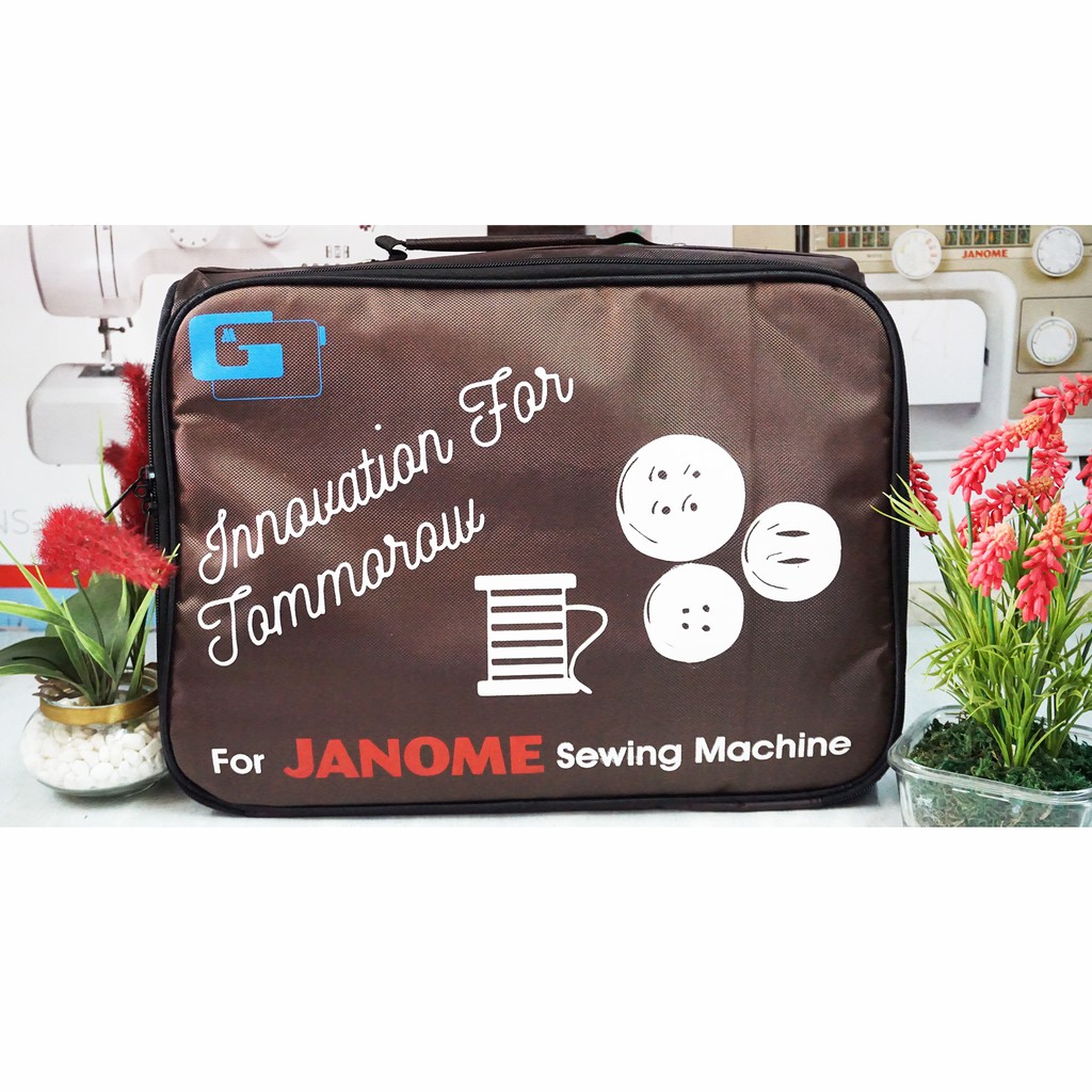 tas travel mesin jahit portable - coklat