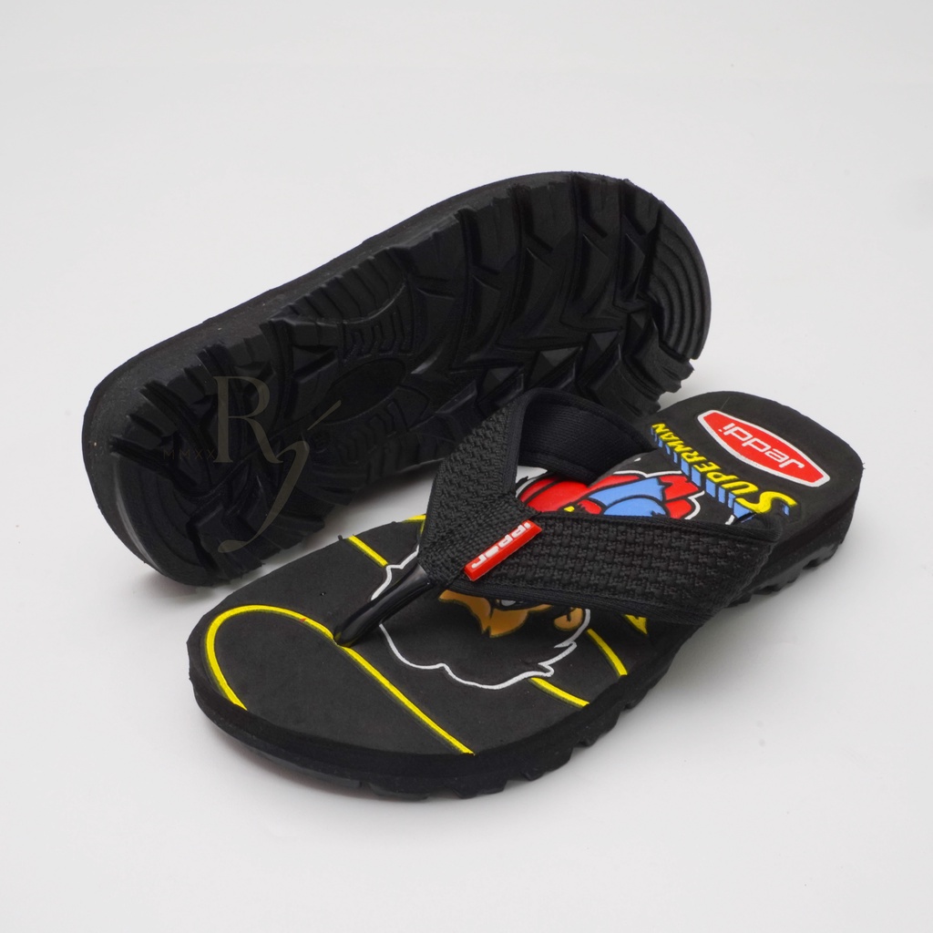 JEDDI [SUPERMAN] Sandal Superhero/ Sandal Japit Anak Cowok Kartun/ Sandal Jepit Anak Laki-laki / Sendal Anak Japit