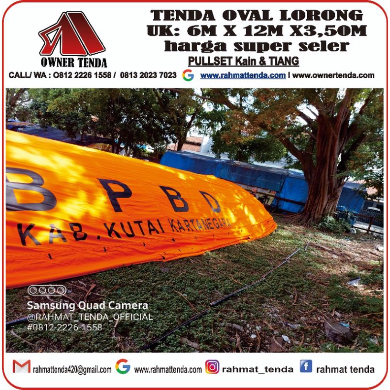 Tenda Posko Serbaguna Lorong OVAL BPBD- PMI UK 6M x12M