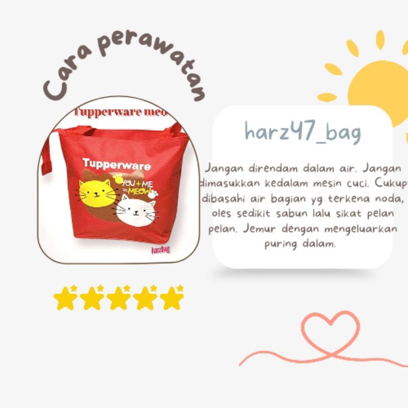 Tas Bekal Anak jinjing Gambar Kucing
