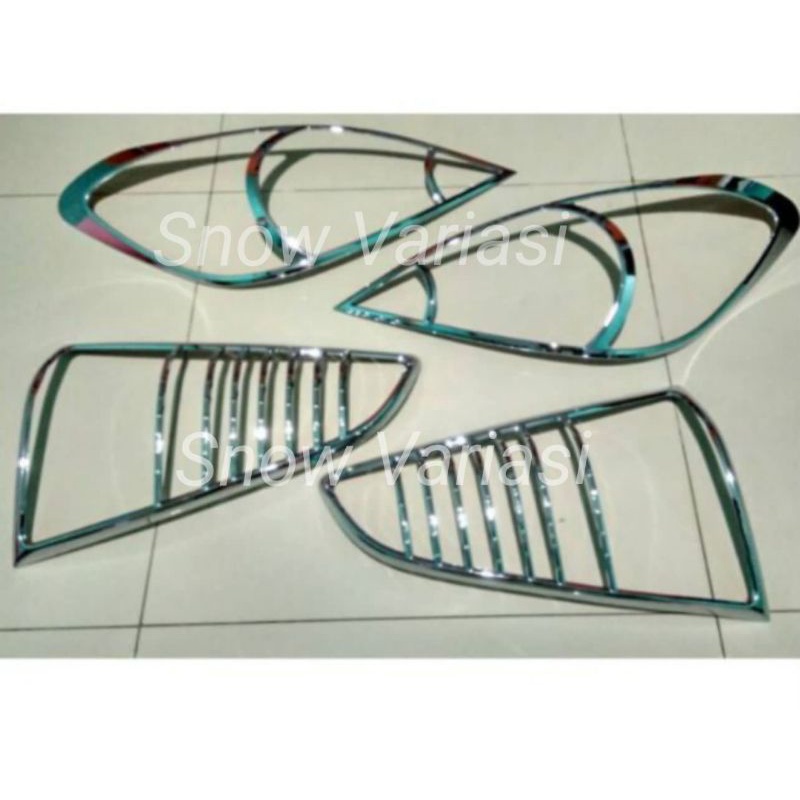 Paket Garnish Depan Belakang New Innova 2008 2010 2011 Hitam Chrome