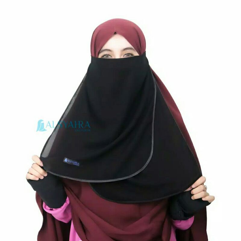 Cadar Tali Karet  Hijarah Sifon Silk Jetblack Alsyahra Exclusive