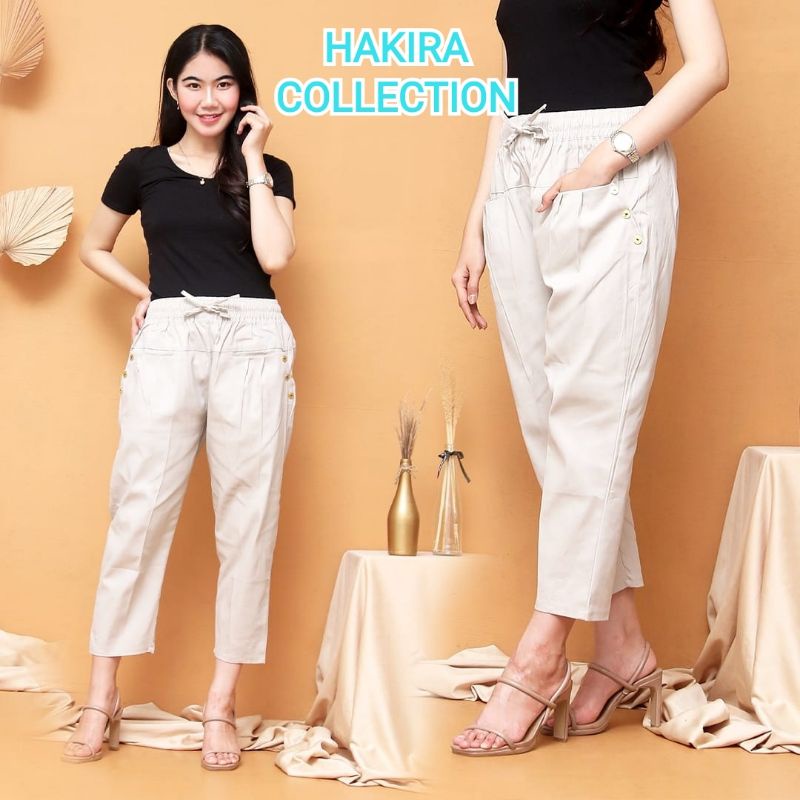 Celana Katun Wanita Stretch 7/9 Gio Baggy Pants//celana wanita korea || celana panjang wanita