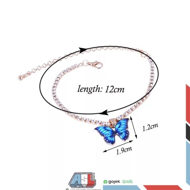 Garansi Original Gelang Kaki Gold Kupu Kupu Wanita | Gelang Tangan Wanita l