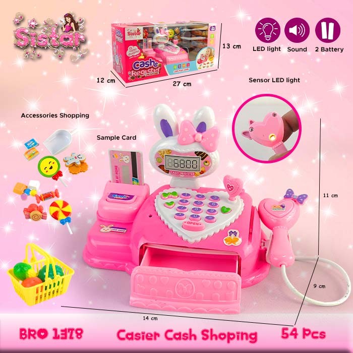 PROMO BRO1378 LS820A3 Cash Register Kasir Kasiran Mesin Uang Pretend Play Sets Mainan Anak Perempuan Permainan Edukasi Montessori SISTAR