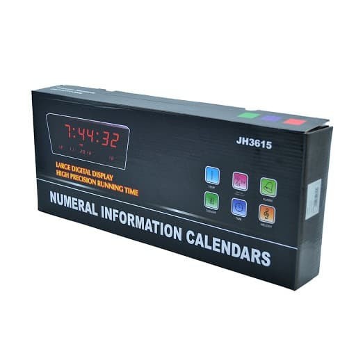 Jam Dinding Digital LED Meja LED Clock 3615 Hijau