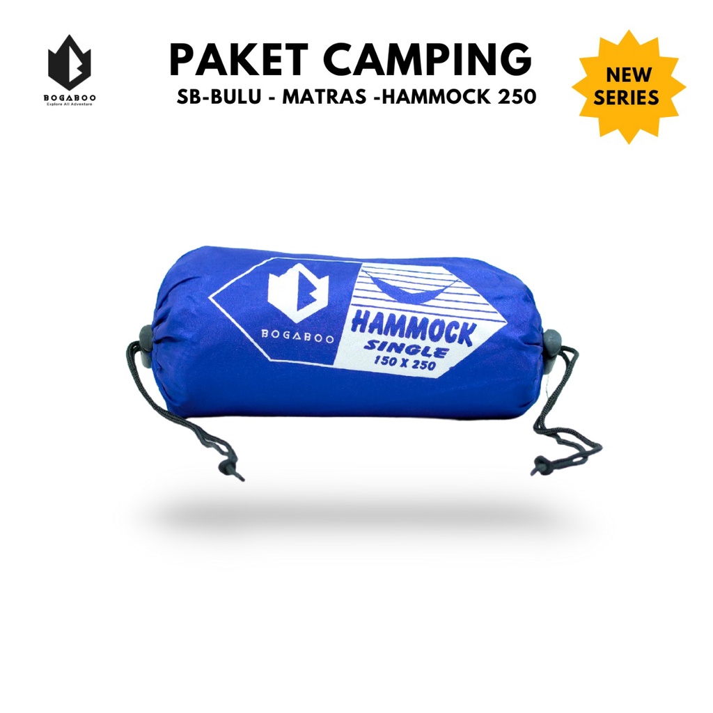 PAKET HEMAT - Matras karet + Sleeping Bag Bulu BOGABOO + hammock ayunan hamok hamook hammok