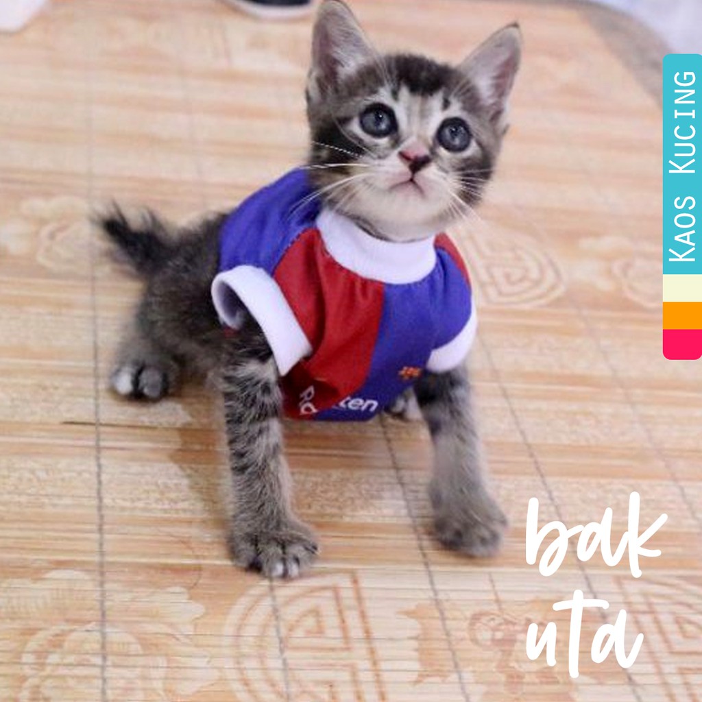 Kaos Jersey fc barcelona untuk kucing dan anjing / baju jersey bola murah size S-XL