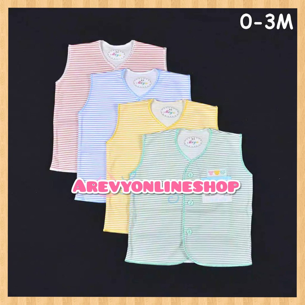 Miyo Baju Kutung Bayi Singlet Piyama Bayi Salur 0-6 Bulan Baju Bayi Kado Singlet Baby Newborn