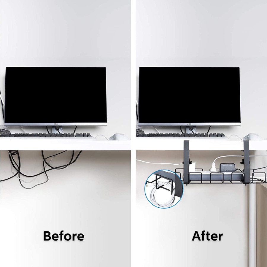 Desk Mount Cable Management Tray Oximus C80