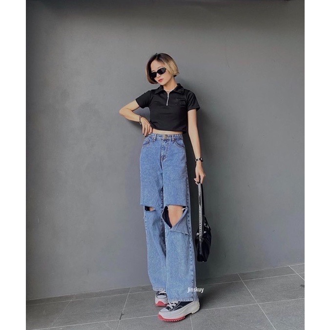 SHANA HIGHWAIST KULOT JEANS SOBEK
