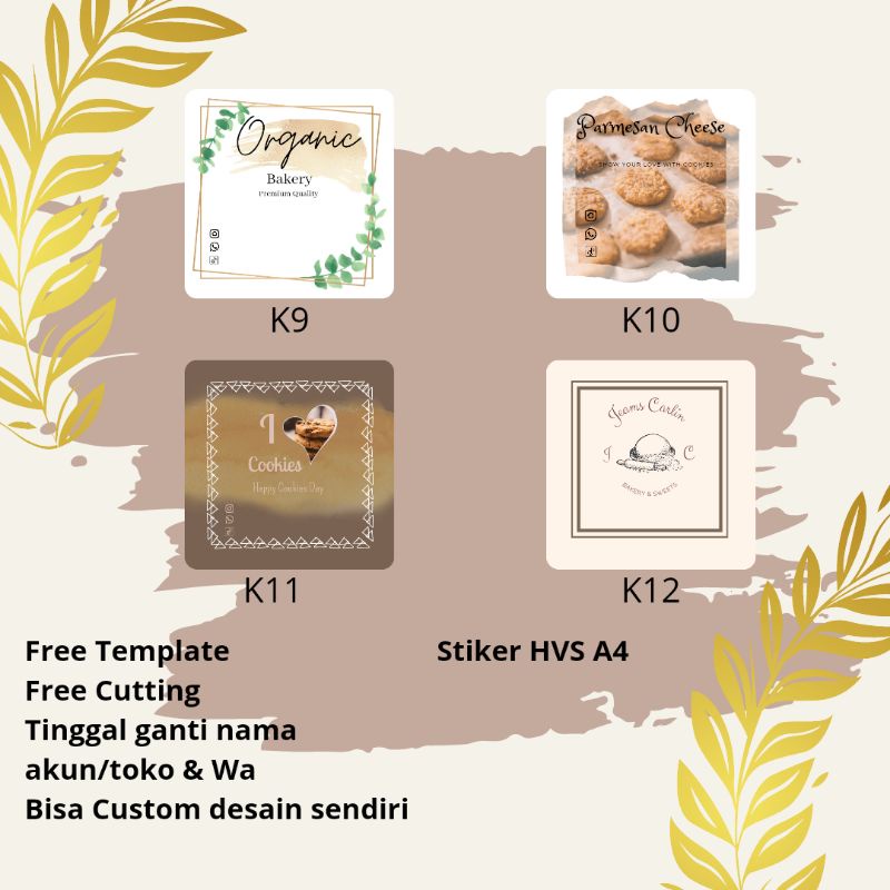 

(TERMURAH) Stiker Toples Kue Kering Stiker Kue Kering
