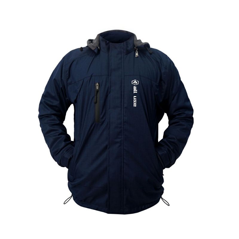 JAKET OUTDOOR ANTI AIR ORIGINAL ALL USE 100% TAHAN AIR FULL NAVY JUMBO M L XL XXL XXXL XXXXL