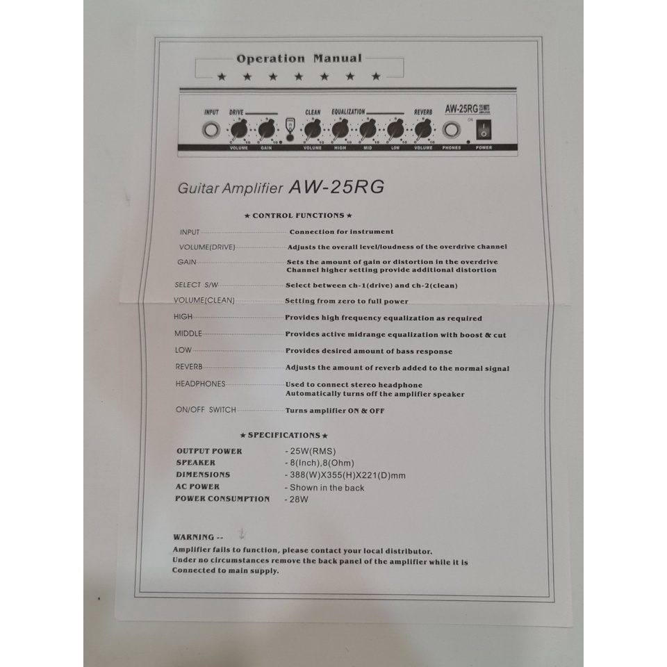 Amplifier Gitar Merk Cowboy Original Tipe AW-25 RG Ampli Amply Speaker 8 Inc Murah Jakarta