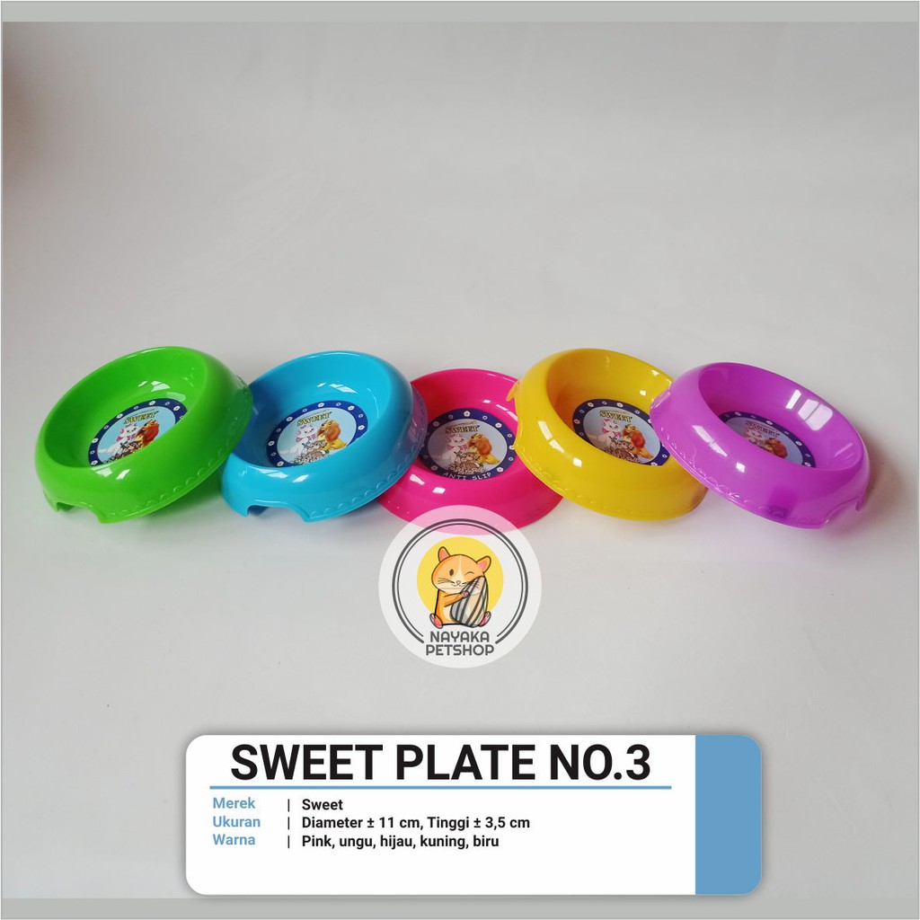 Sweet Plate No. 3 Piring Tempat Wadah Makan Hewan Hamster Sugar Glider Tupai Landak Mini Bajing