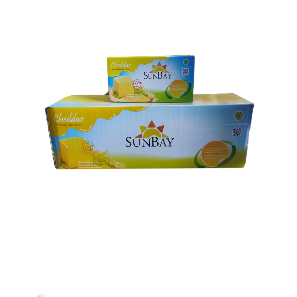 KEJU CHEESE CHEDDAR SUNBAY HIJAU 2 KG - CHEDDAR CHEESE SUNBAY HALAL