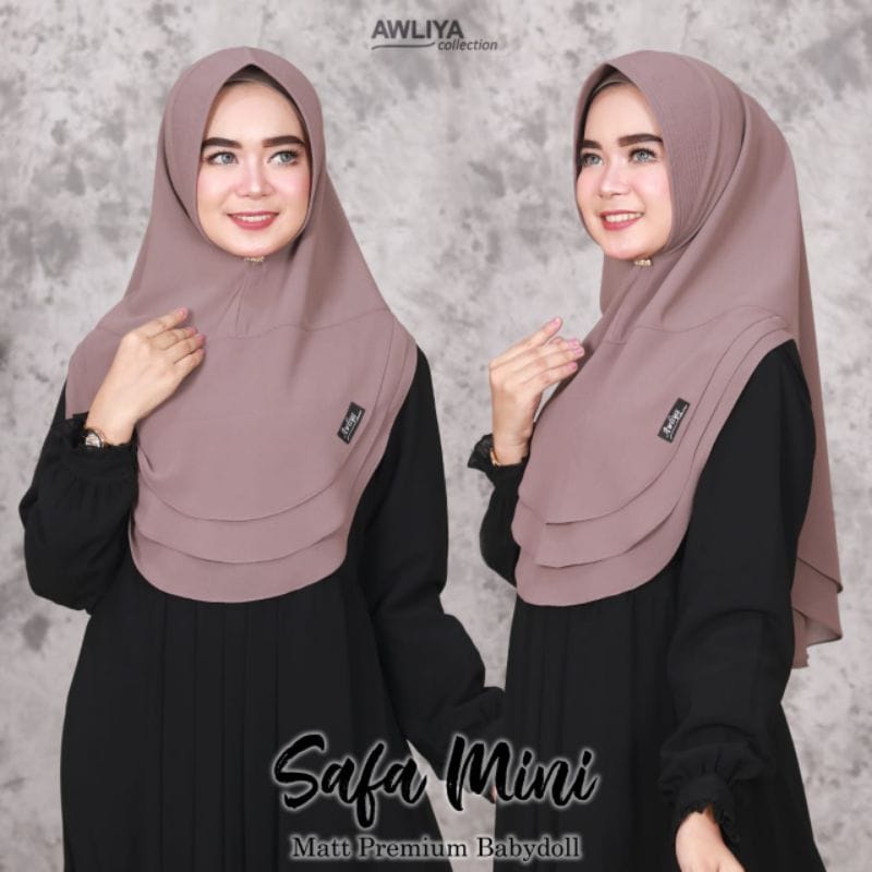 Khimar safa mini | original awliya | kerudung instan | ceruty babydoll premium | hijab terbaru | dua