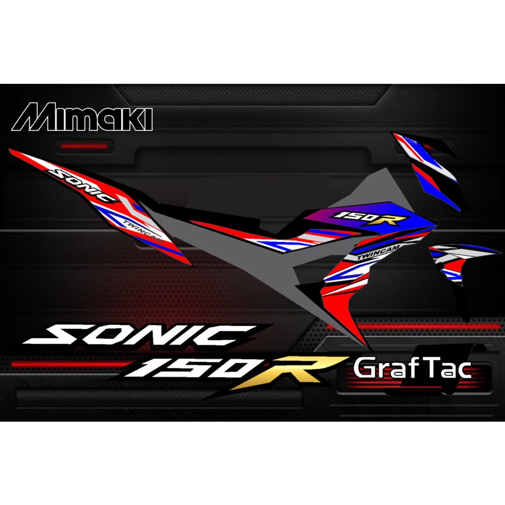 STRIPING HONDA SONIC 150R MERAH BIRU EDITION