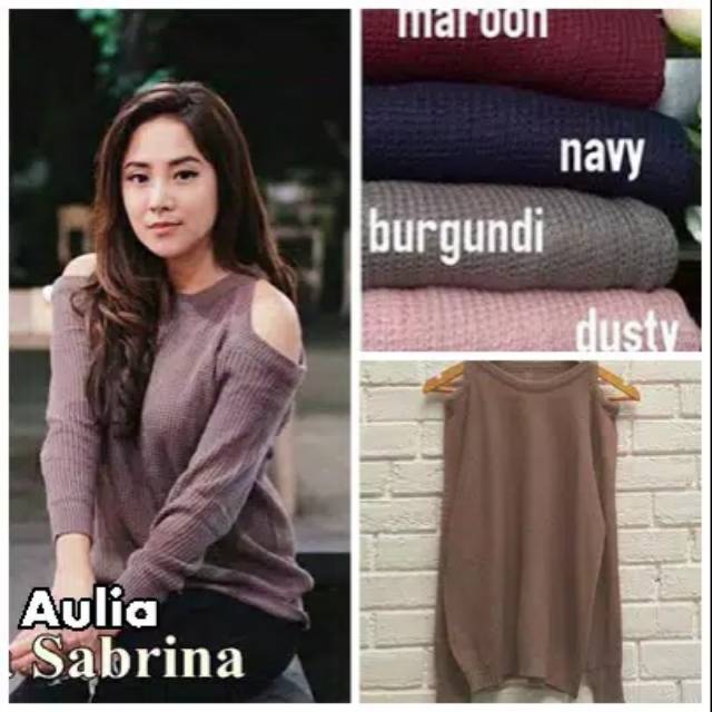 (BAYAR DITEMPAT)_BIG SALE 11.11 ATASAN RAJUT WANITA AULIA SABRINA SWEATER RAJUT WANITA MURAH