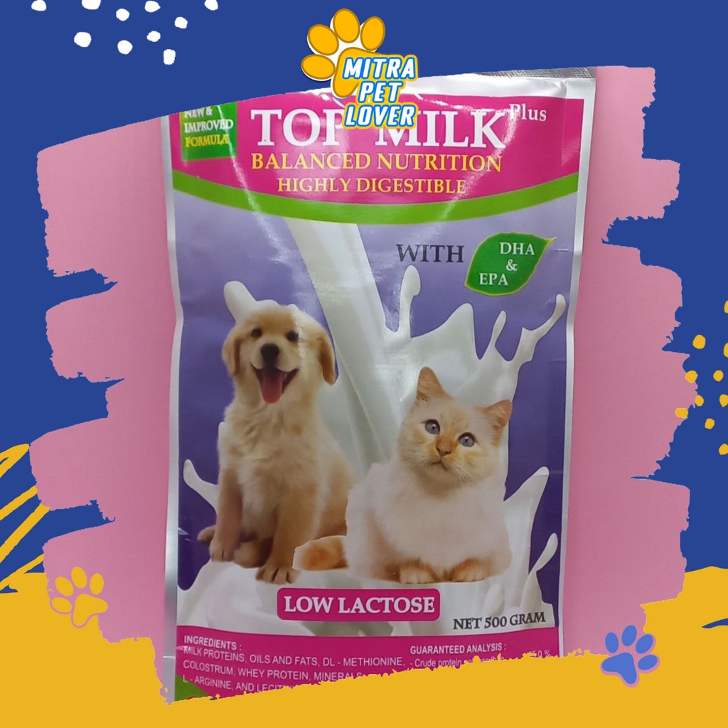 SUSU ANJING &amp; KUCING - TOP MILK DOG CAT 500 GRAM ORIGINAL - SUSU DENGAN DHA DAN EPA AMAN SEHAT ENAK TOPMILK MURAH BERKUALITAS PET ANIMAL HEALTHCARE AND VETERINARY TAMASINDO OBAT KESEHATAN DAN VITAMIN TERNAK HEWAN BINATANG PELIHARAAN MITRAPETLOVER