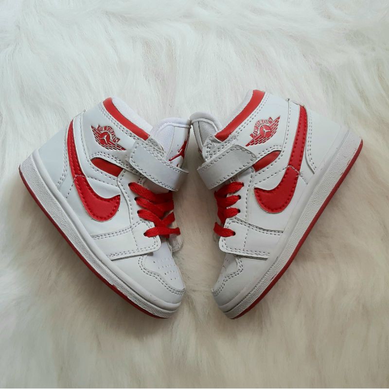 SEPATU ANAK JORDAN PUTIH MERAH PREMIUM HIGH QUALITY SEPATU ANAK PUTIH