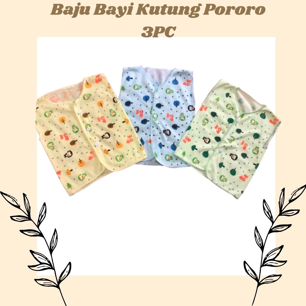 baju bayi tanpa lengan (kutung) motif pororo produk baru
