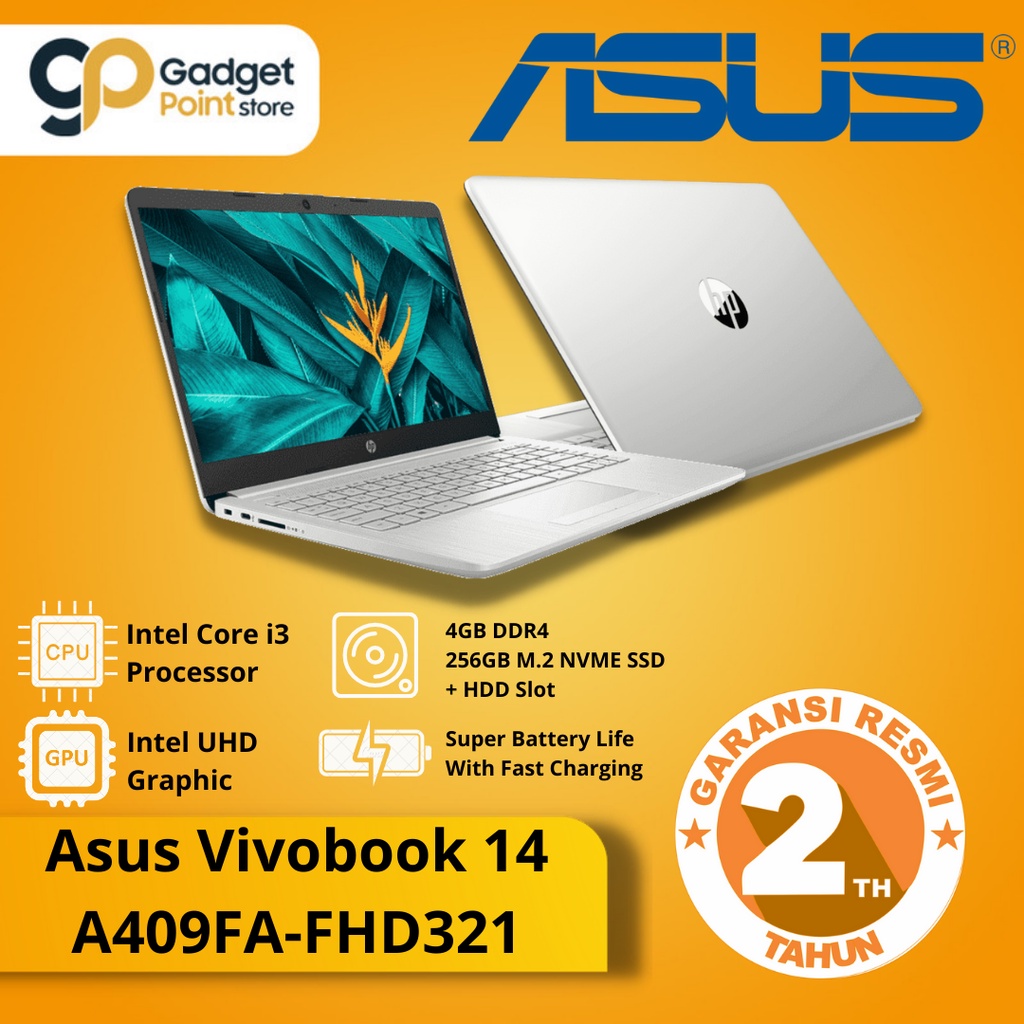 ASUS A409FA -FHD321/14&quot;/i3 - 10110U/4GB / 256GB - Original Garansi Resmi 2 Tahun ASUS