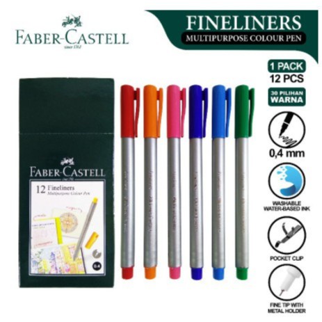 

Nokida Multipurepose Colour Pen Fineliners Faber Castell 1 Pack Drawing Pena Kaligrafis Paber Kastel