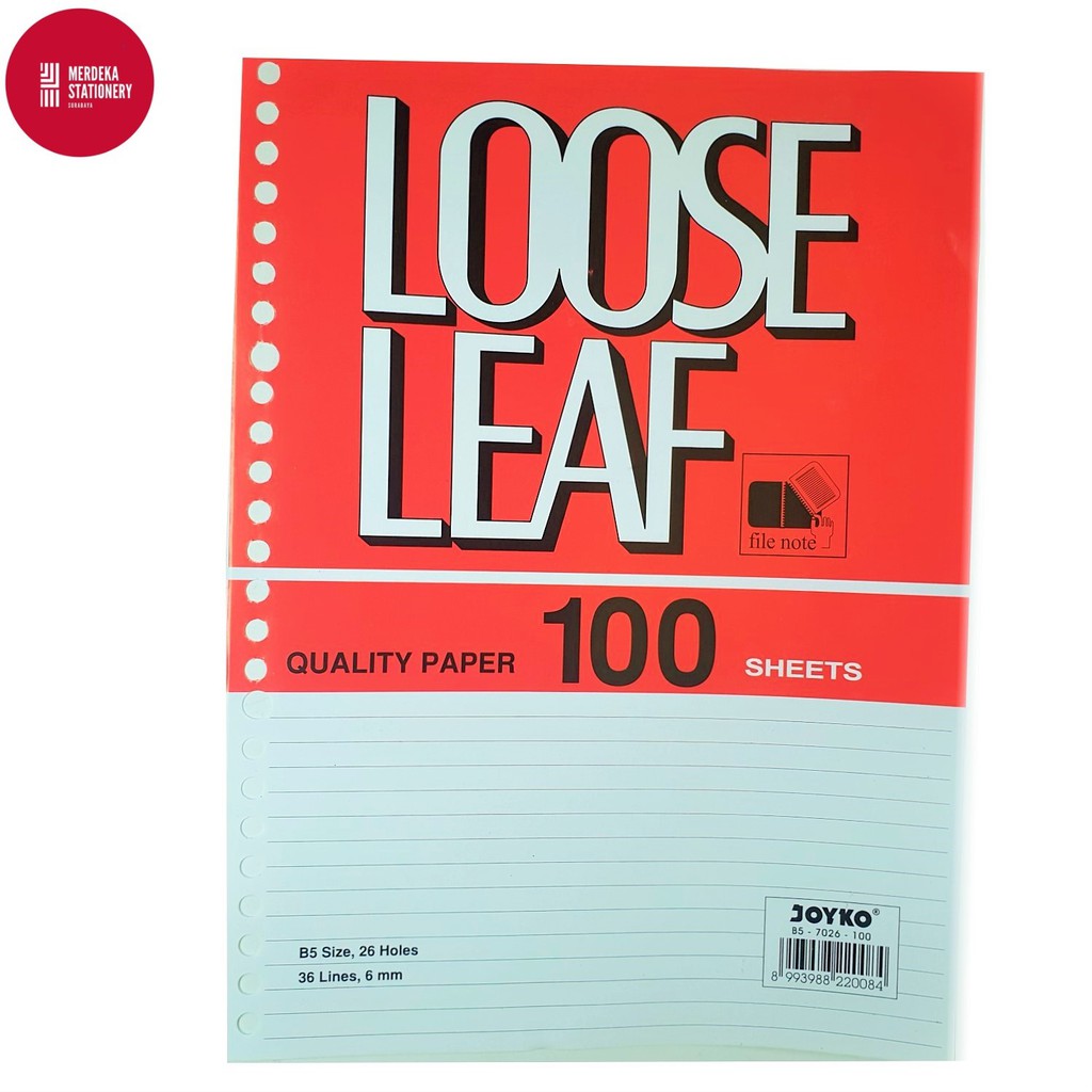 

Kertas Binder/Loose Leaf/Kertas File Joyko/Jayko/Joyco B5 100 Lembar
