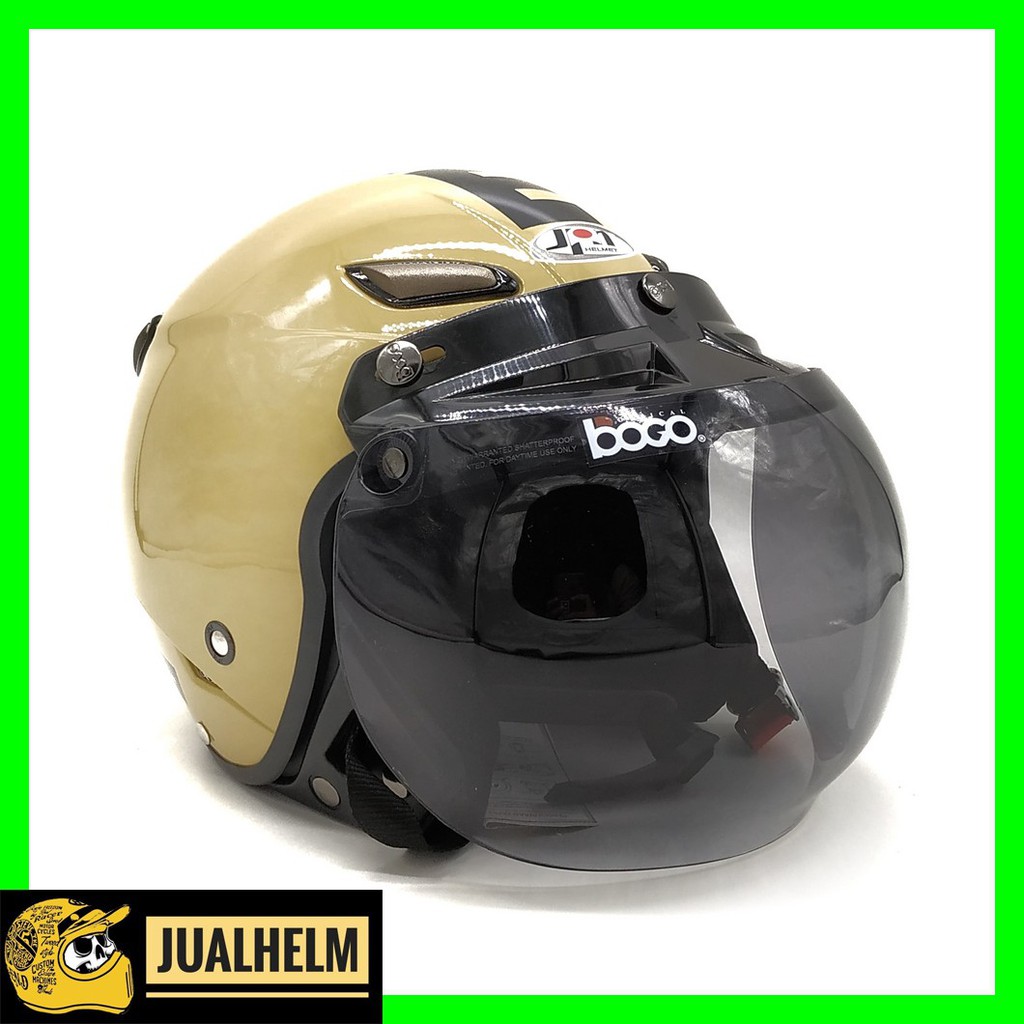 Helm JPN MOMO Cappuccino + Kaca Bogo ORIGINAL (Retro/Bogo/Klasik/Classic)