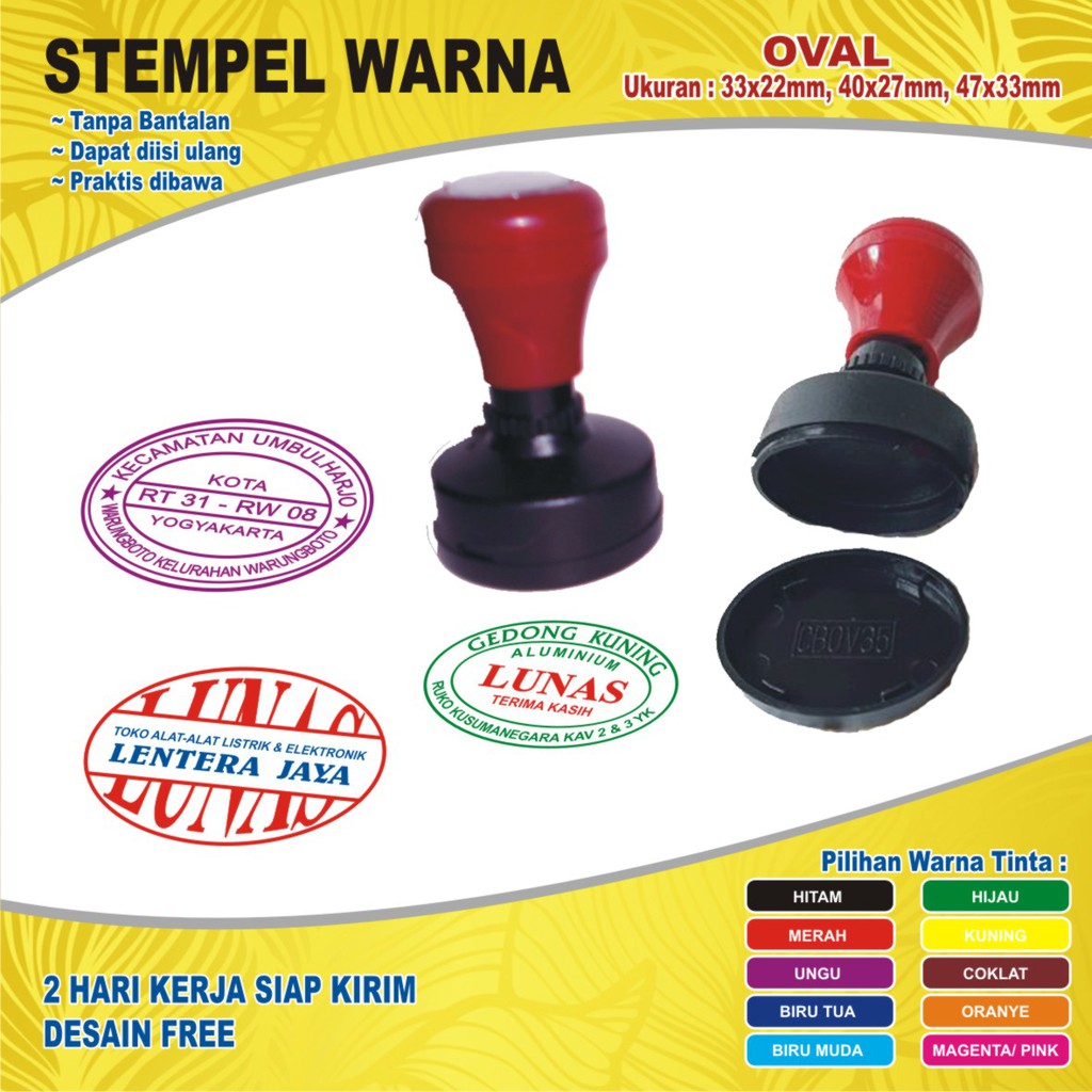 

Stempel WARNA / FLASH OVAL / LONJONG