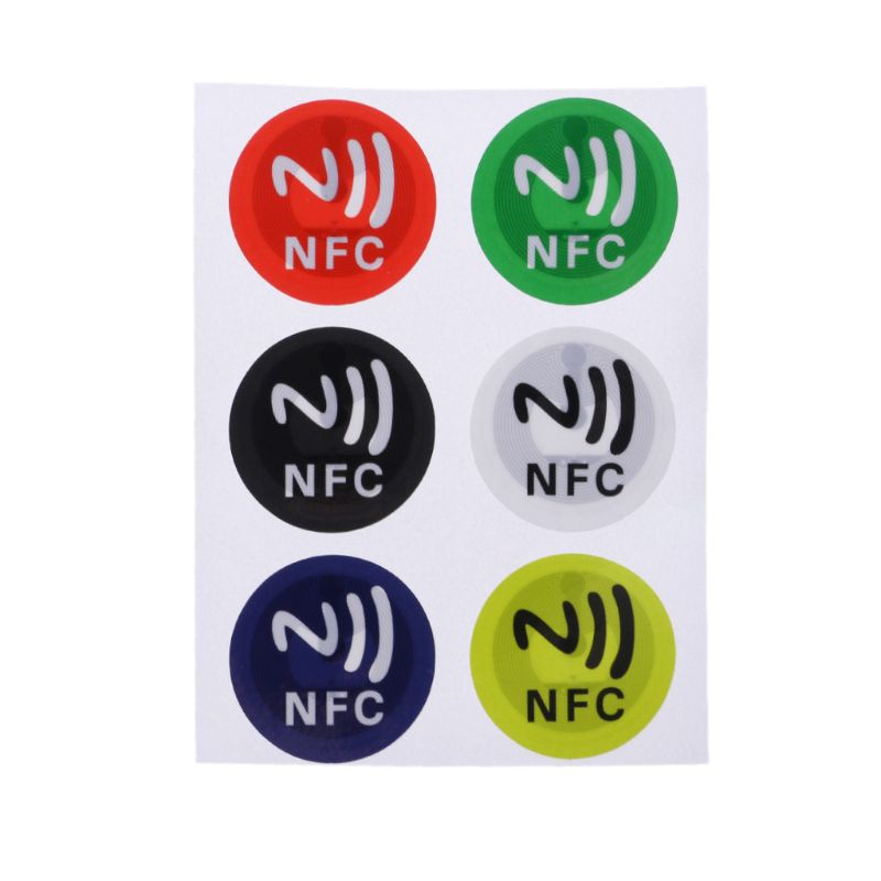 Gro 6PCS Ntag213 Tag Stiker Label Tahan Air PET Label Re-stick Tag Ultra Tipis