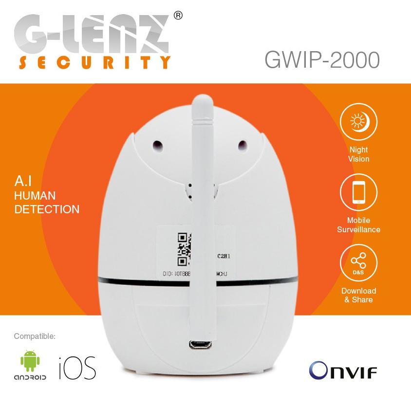 G-lenz Security Wifi Pan &amp; Tilt Camera Glenz Gwip - 2000 (Full Hd 2Mp)