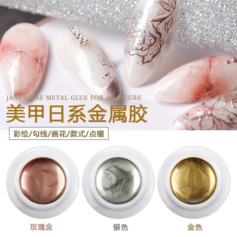 PAINTING GEL Gold / Painting Gel Silver / Rosegold Gel Liner UV Gel Polish / Gel Painting Gold