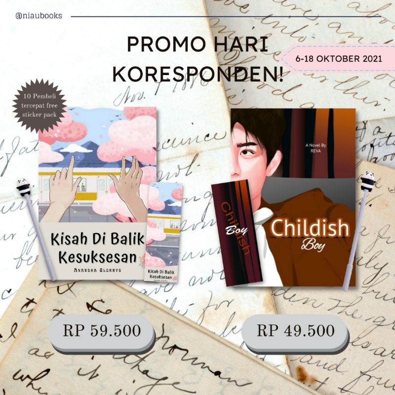 PROMO PAKET 2 NOVEL MURAH WATTPAD ORIGINAL NOVEL REMAJA "CHILDISH BOY DAN KISAH DIBALIK KESUKSESAN" 