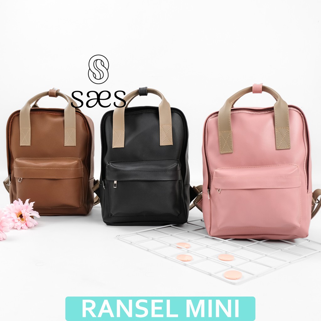 SAES TERATAI BACKPACK VINTAGE PINK RANSEL MINI MULTIFUNGSI Saes shop 003